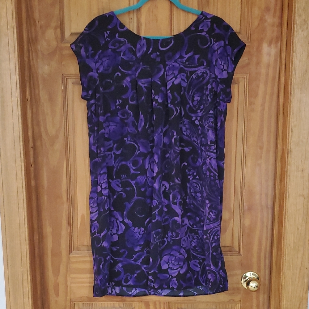 A.P.N.Y. Purple and Black Sheath Mini Dress